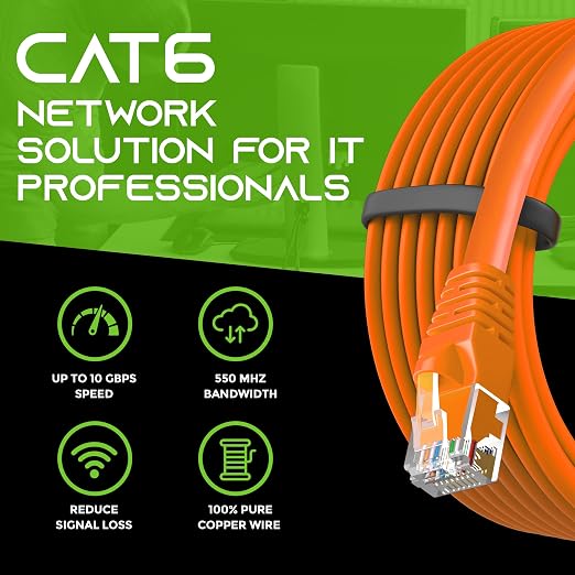 GearIT Cat 6 Ethernet Cable Cat6 Network Patch, Snagless Cord, Internet - Image 9