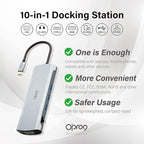 Opro9 10-in-1 USB C Hub Multiport Adapter, Laptop Docking Station Dual 4K HDMI - Image 2