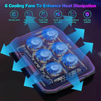 Adjustable Laptop Stand with 6 Quiet Cooling Fans, Upgraded Laptop Cooler - Image 3