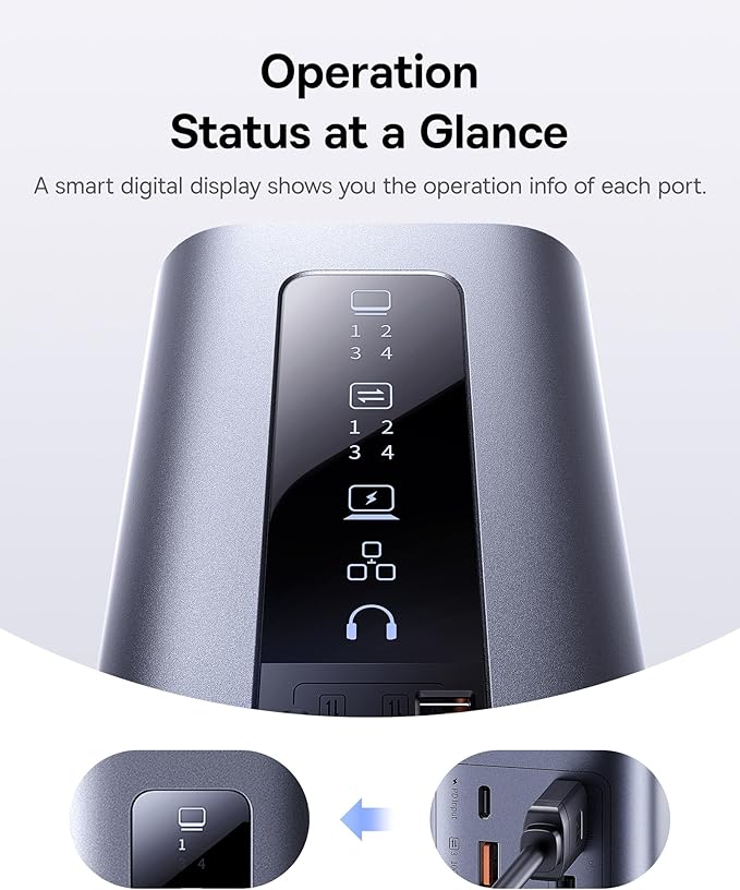 Baseus Laptop Docking Station, 11 in 1 Triple 4K Display HDMI/DP, 10Gbps USB - Image 6