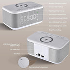 Alarm Clock Speaker Wireless Charger, Digital Alarm Clocks Bedrooms Bluetooth - Image 8