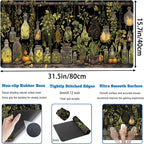Desk Mat Green Plants Mouse Pad Gaming Mat Dark Keyboard Mat, Long Mouse Mat - Image 4
