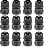 QILIPSU 12pcs 1/2" NPT Cable Gland Waterproof IP68 Nylon Cable Pass Through by QILIPSU