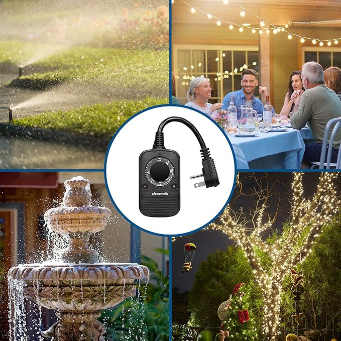DEWENWILS Outdoor Timer for Lights, Dusk to Dawn Sensor for Electrical Outlet - Image 8