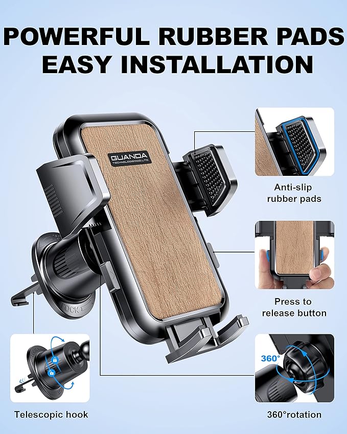 Car Phone Holder Mount for Air Vent, 360° Adjustable Vent Clip, Compatible - Image 6