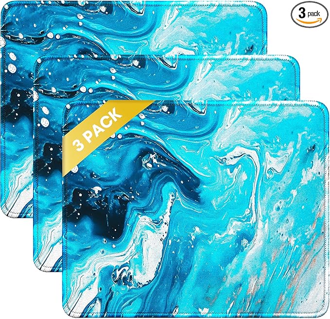 JIKIOU 3 Pack Mouse Pad with Stitched Edge, Comfortable Mouse Pads with by JIKIOU