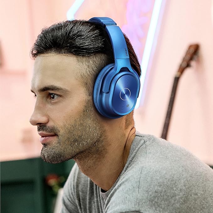 ZIHNIC Active Noise Cancelling Headphones, 40H Playtime Wireless Bluetooth - Image 5