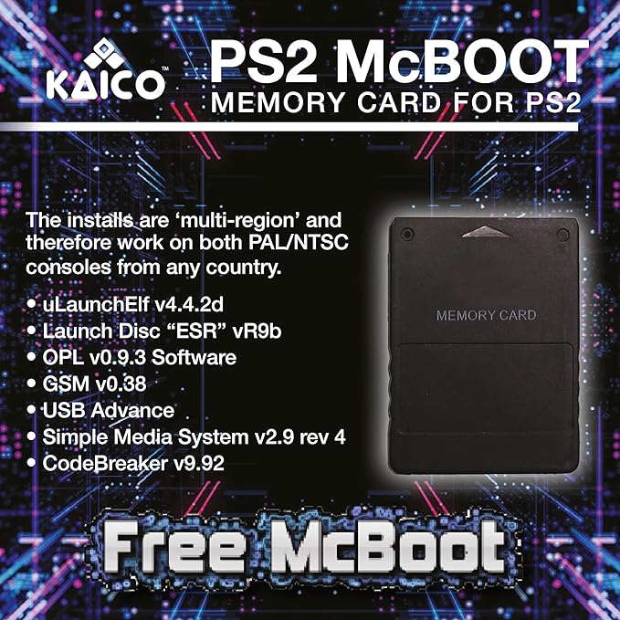 Kaico Free McBoot 8MB PS2 Memory Card – FMCB 1.966 - Image 3