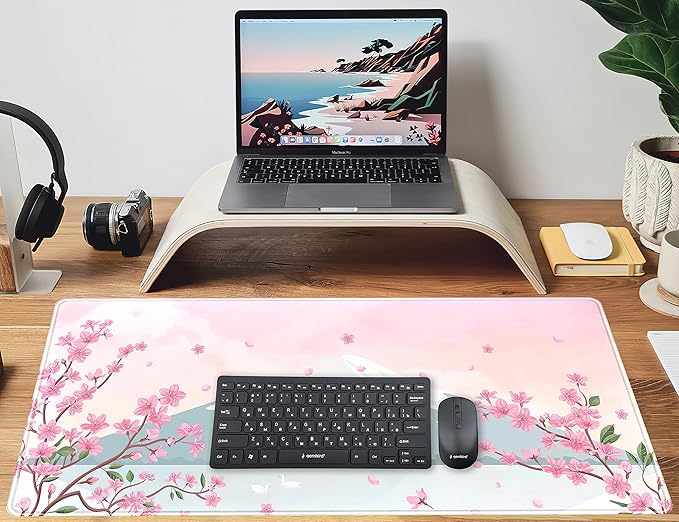 Japanese Desk Mat Pastel Pink Cherry Blossom Mouse Pad Mt Fuji Japan Large - Image 6