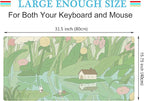 Kawaii Green Desk Mat Cute Mouse Pad Japanese, Flowers and Plants Keyboard Mat - Image 2