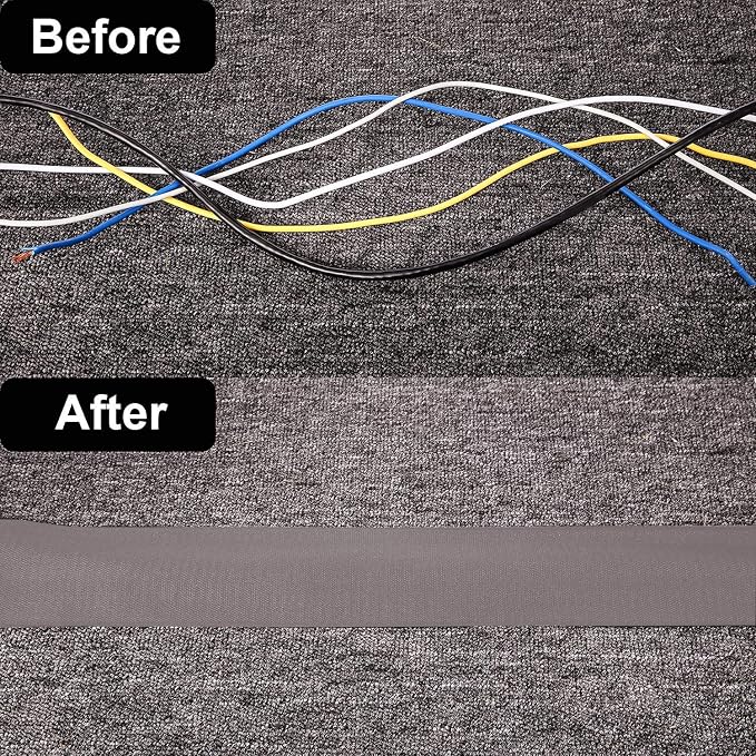 WILLBOND 2 Pack 10 ft x 3 Inch Cable Floor Strip Cable Cover Cords Carpet - Image 3