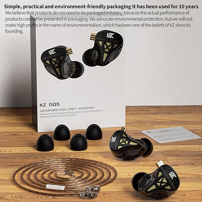 KZ DQS Wired Earbuds Dynamic Driver in Ear Monitor Headphone Semi-Open HiFi - Image 8