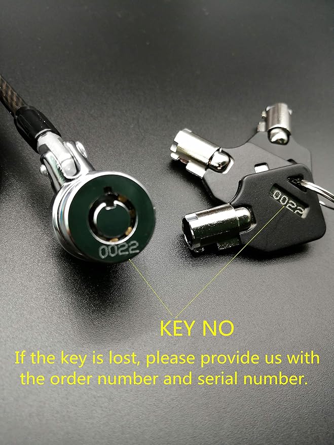 Security Hardware Cable Lock Kit, Retractable Cable Lock Portable Keyed Laptop - Image 5
