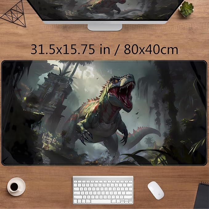 Goth Large Gaming Mouse Pad XXL Retro City Desk Mat, Office Desk Decor Desk Pad - Image 2
