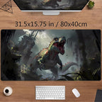 Goth Large Gaming Mouse Pad XXL Retro City Desk Mat, Office Desk Decor Desk Pad - Image 2