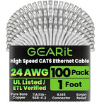 GEARit Cat 6 Ethernet Cable Cat6 Network Patch, Snagless Cord, Internet by GEARit
