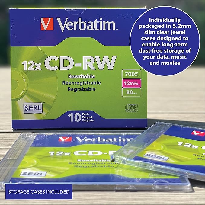 Verbatim CD-RW 700MB 4X-12X Rewritable Blank Media - Image 5
