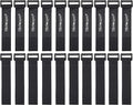 20 Pack 0.8 x 8 Inches Hook and Loop Reusable Fastening Cable Tie Down Straps by Wisdompro