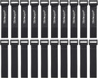 20 Pack 0.8 x 8 Inches Hook and Loop Reusable Fastening Cable Tie Down Straps by Wisdompro