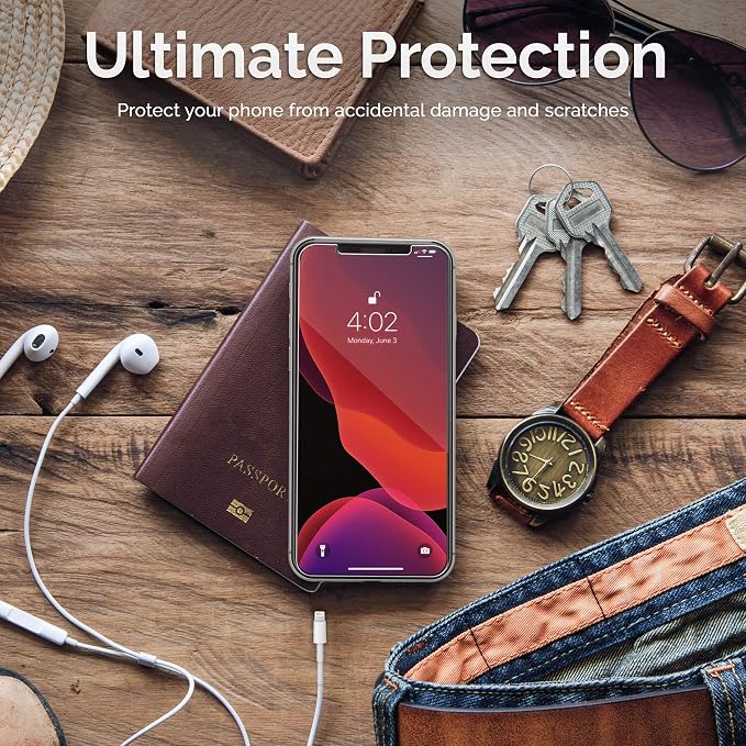 Power Theory Designed for iPhone X, iPhone Xs Screen Protector Tempered Glass - Image 8
