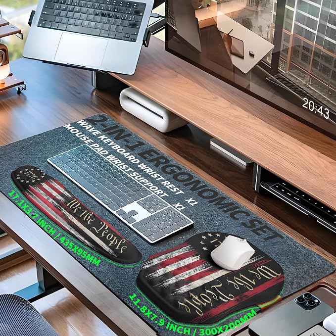2-in-1 Ergonomic Set, Wave Keyboard Wrist Rest and Massage Slope Mouse Pad - Image 5