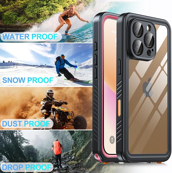 for iPhone 16 Pro Case Waterproof, Built-in Privacy Screen & HD Screen Double - Image 8