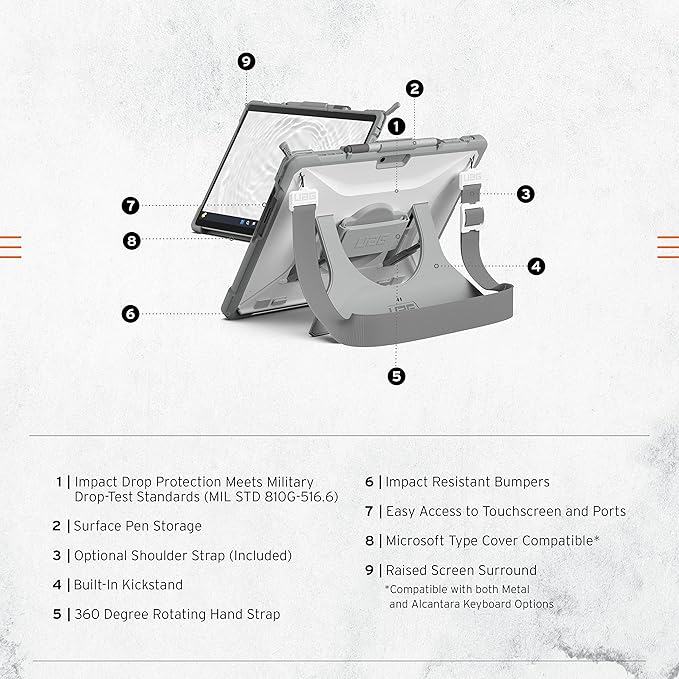 URBAN ARMOR GEAR UAG Designed for Microsoft Surface Pro 11/10/9 Case Plasma - Image 2