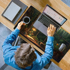 Anime Dark Green Plants Desk Mat Cute XXL Large Extended Mouse Pad Gaming - Image 6