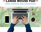 Kawaii Green Desk Mat Cute Mouse Pad Japanese, Flowers and Plants Keyboard Mat - Image 3