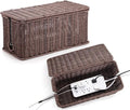 Large Cable Management Box, Handwoven Imitation Rattan Cord Organizer Cord by ZhiYo