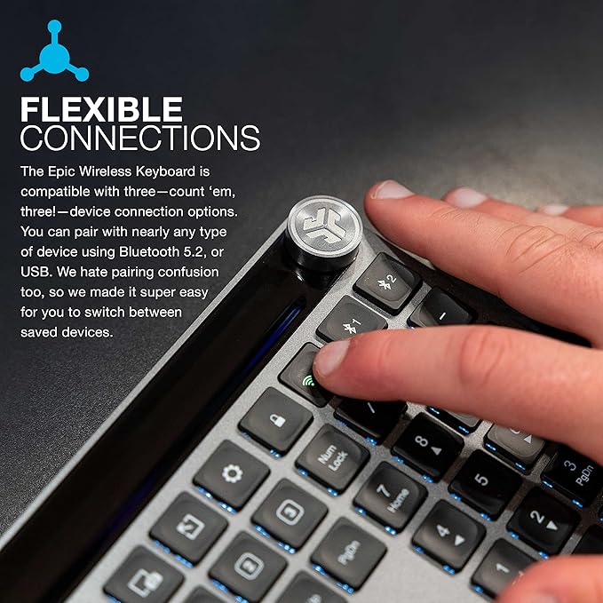 JLab, Wireless Keyboard, USB Dongle, 108 Keys - Image 3