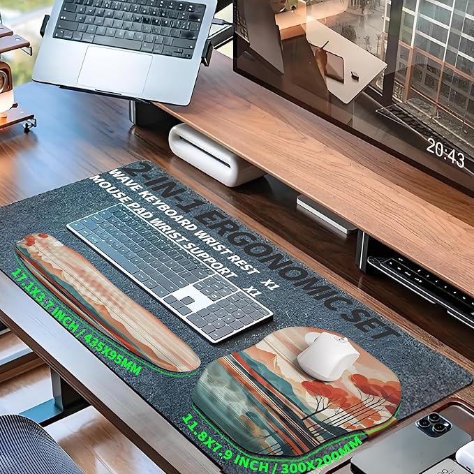 2-in-1 Ergonomic Set, Wave Keyboard Wrist Rest and Massage Slope Mouse Pad - Image 5