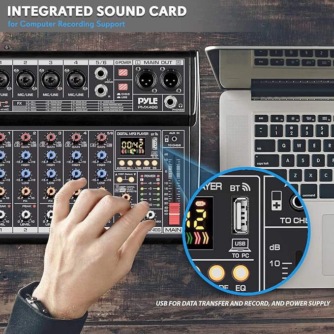 Pyle Professional Bluetooth DJ Audio Mixer - Image 5
