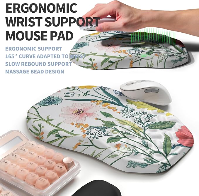 2-in-1 Ergonomic Set, Wave Keyboard Wrist Rest and Massage Slope Mouse Pad - Image 3