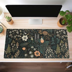 Dark Flower Desk Mat Floral Plants Mouse Pad, Aesthetic Wildflowers Large - Image 3