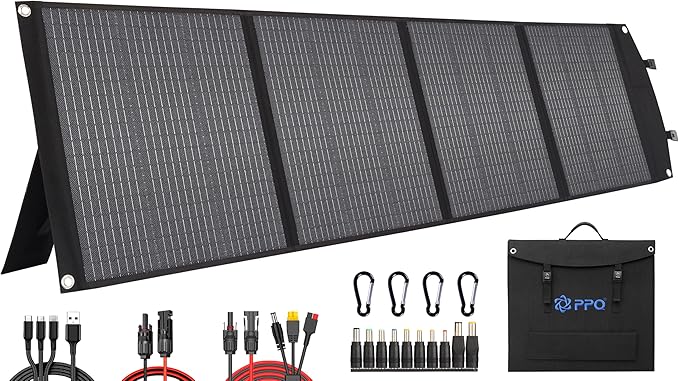 PPQ 200W Portable Solar Panel Kit 18V/12A, 14lb Foldable Briefcase Solar by Unknown