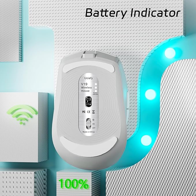 Uciefy V19 Wireless Mouse, 2.4GHz Rechargeable Mouse LED - Image 4