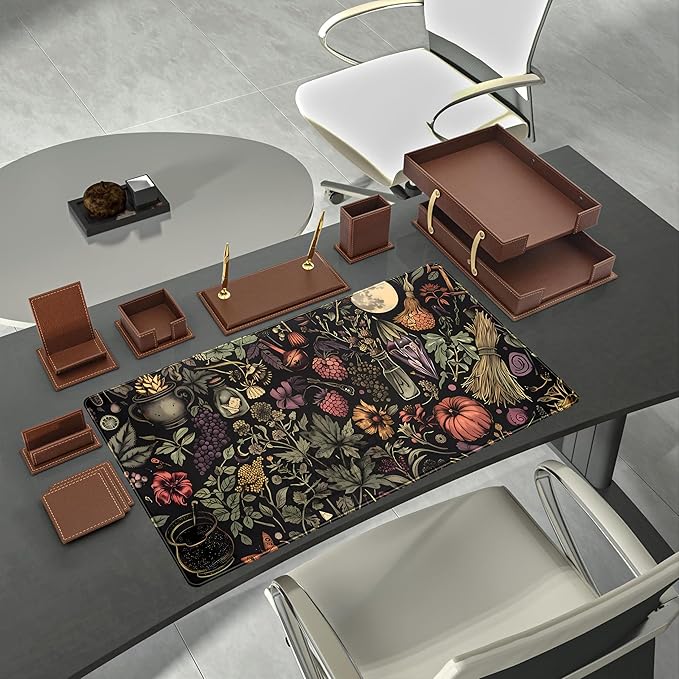 Desk Mat Botanical Witchery Mouse Pad Gaming Mat Dark Keyboard Mat, Long Mouse - Image 3