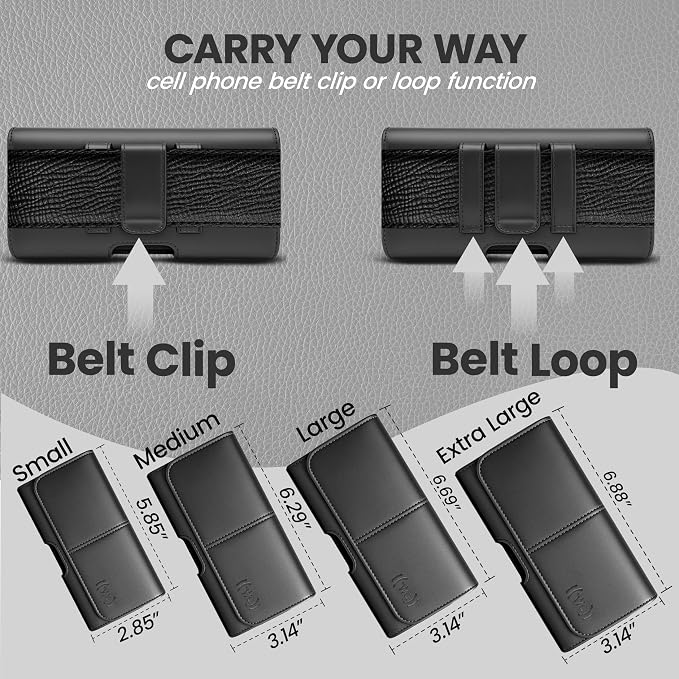 Phone Holster for Men & Women, Horizontal Cell Phone Case, Fits iPhone - Image 4