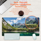 Desk Mat, Lake Mountain Landscape Desk Pad, The Alps Large Gaming Mouse Pad - Image 4