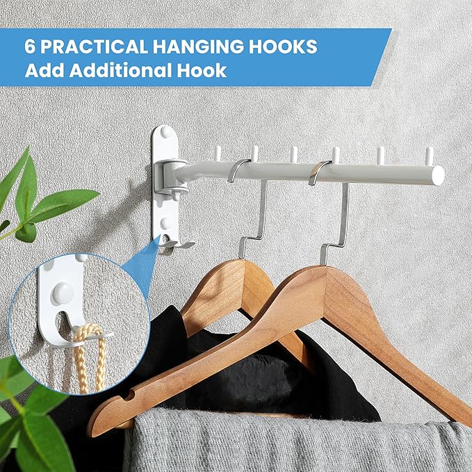 Clothing Racks for Hanging Clothes, Garment Racks Wall Mounted Clothes - Image 5