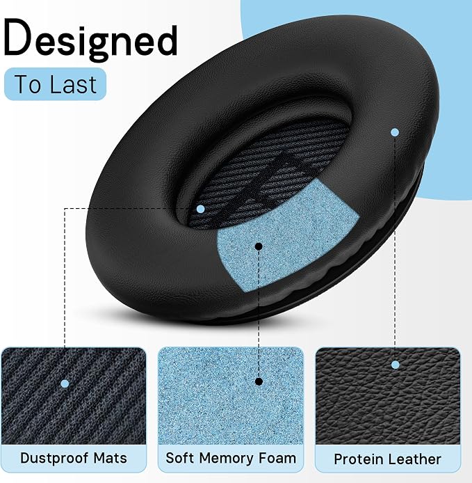 Earpads Replacements for Bose QuietComfort 35, QuietComfort 45, QC 35, QC 45 - Image 6