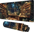 an Old Library Gaming Mouse Pad 3mm Thick Stitched Edge Waterproof Non-Slip by Unknown