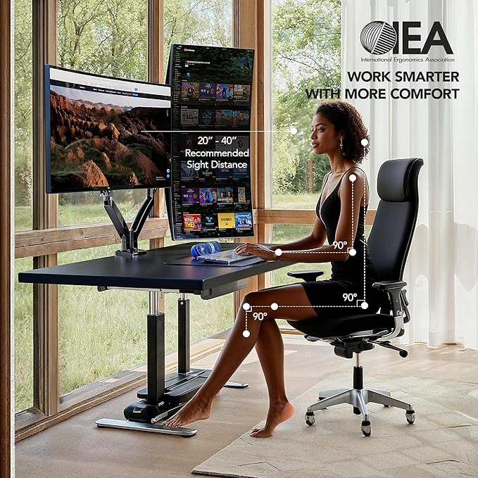 HUANUO Dual Monitor Stand for 13″–40″, Premium Dual Monitor Mount - Image 3