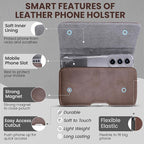Leather Phone Holster for Men, Horizontal Cell Phone Case, Fits iPhone 17/17 - Image 2