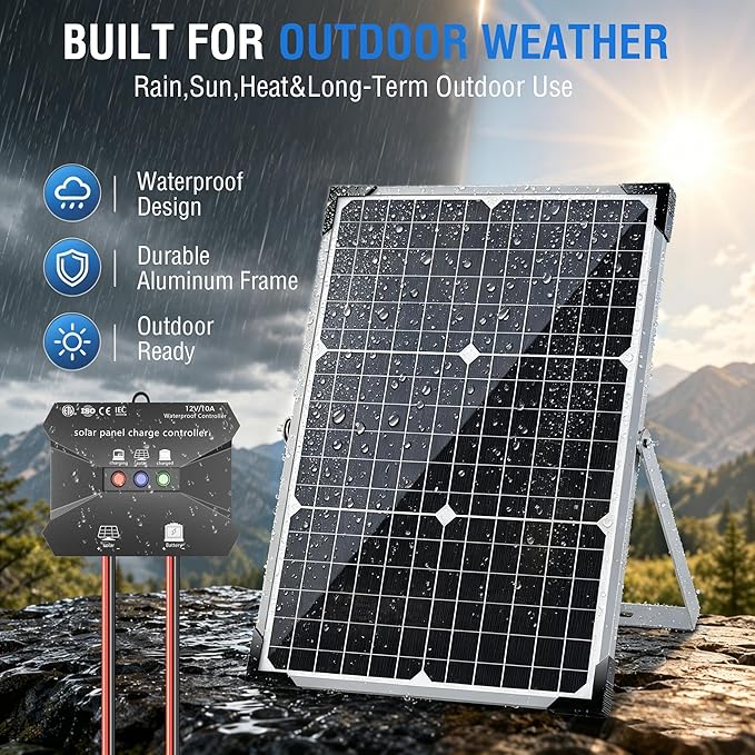 Voltset 30W Solar Battery Charger - 12V Solar Panel Kit - IP67 Waterproof Solar - Image 2