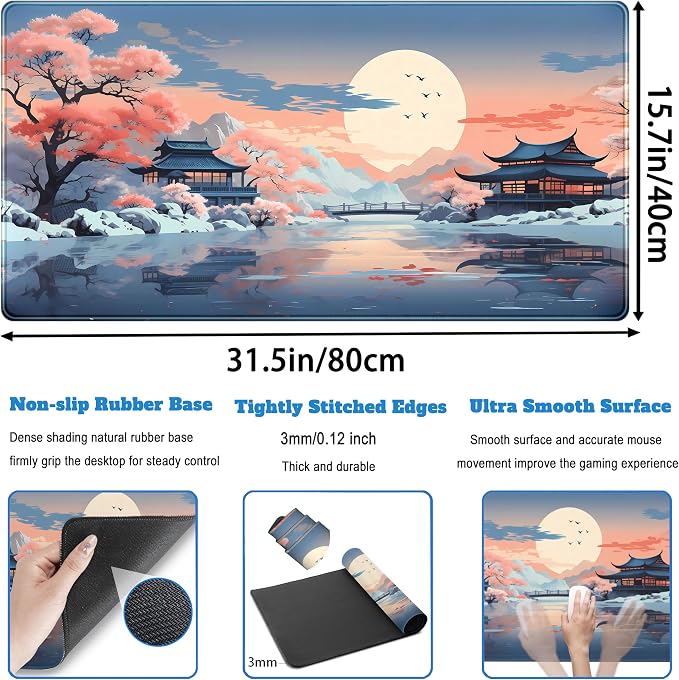 Kawaii Desk Mat Japan Desk Pad Extra Large Gaming Mouse Pad XXL, Computer - Image 4