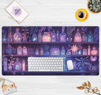 Cute Cozy Purple Gaming Desk Mat, Mystical Potion Bottles Mouse Pad XXL Large - Image 7