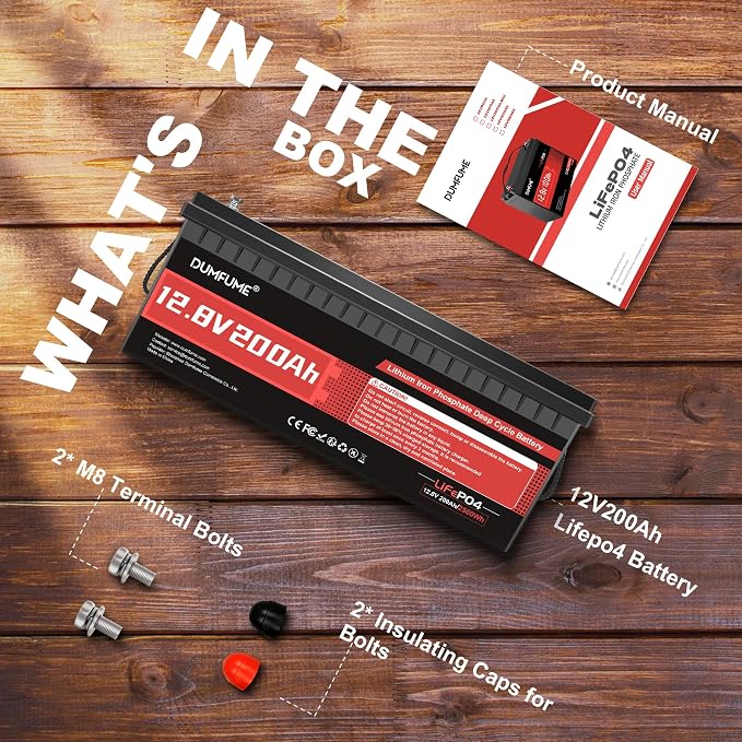 12V 200Ah LiFePO4 Lithium Battery, 2560Wh Capacity, Built-in 200A BMS, 15000+ - Image 7