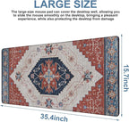 Vintage Style Rug Gaming Mouse Pad 3mm Thick Stitched Edge Waterproof Non-Slip - Image 3